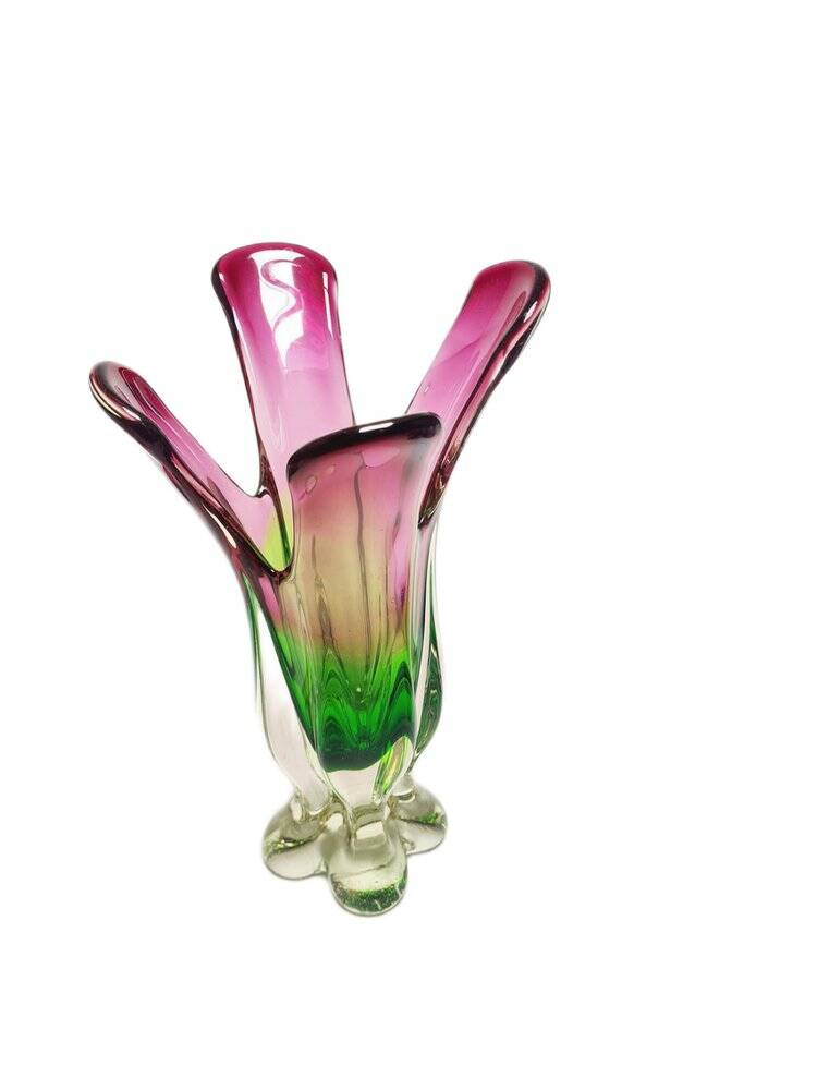 Vase by J. Hospodka for Chribska Glassworks, Former Czechoslovakia, 1960s