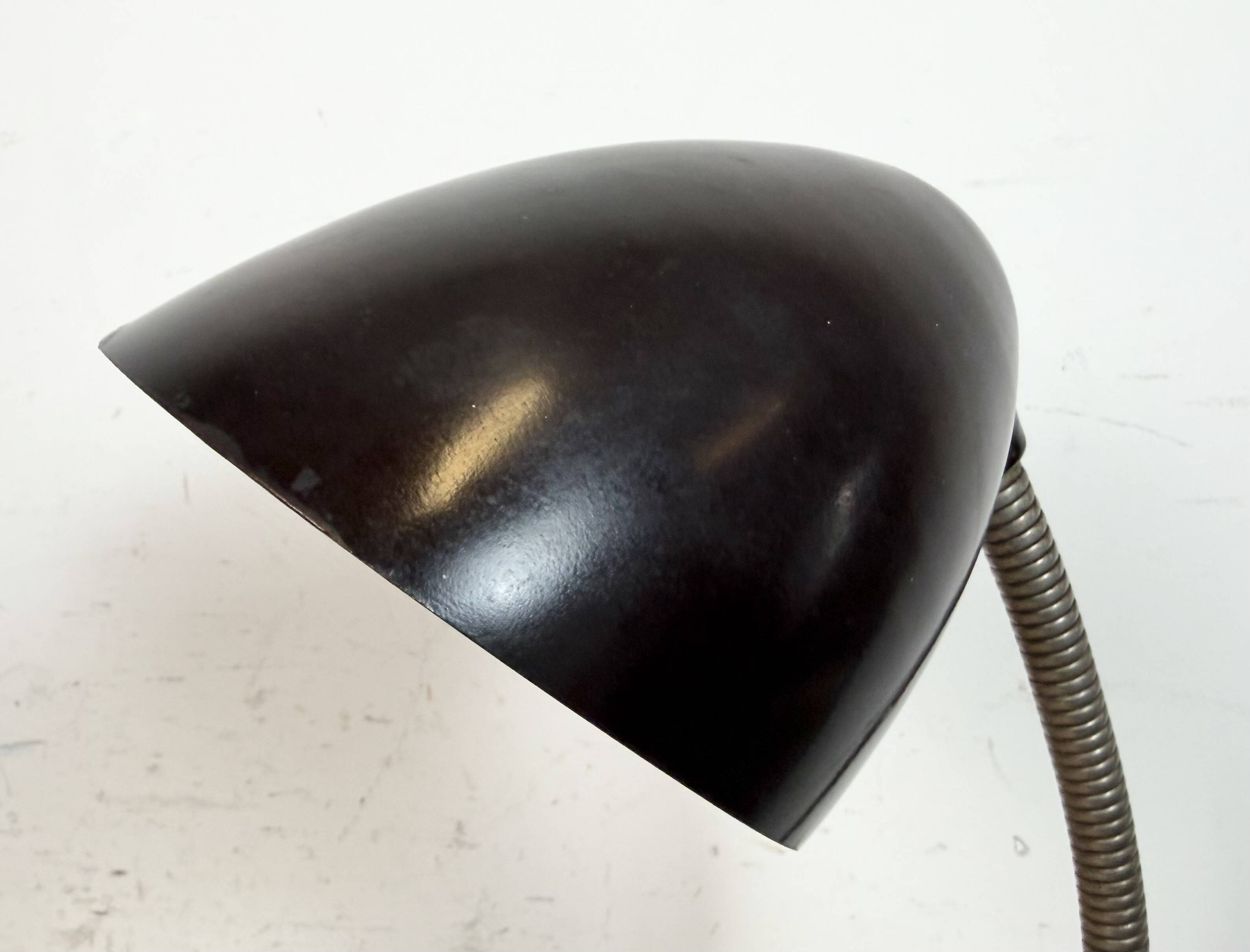 Vintage Brown Bakelite Gooseneck Table Lamp, 1950s