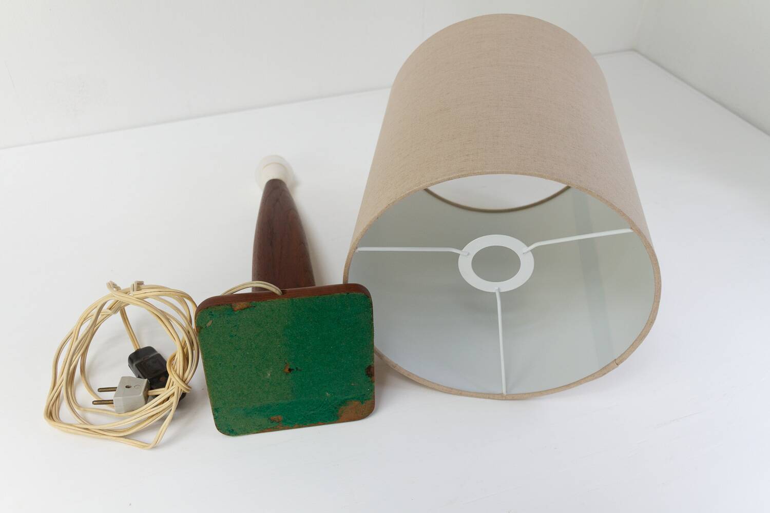 Vintage Danish Teak Table Lamp, 1960s