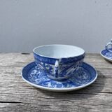 4 tasses porcelaine bleu Japon
