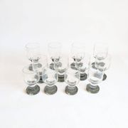 Space age Crystal drinking glasses in three sizes by Bayel, France 1970s