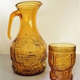 Service amber glasses and Bormioli decanter