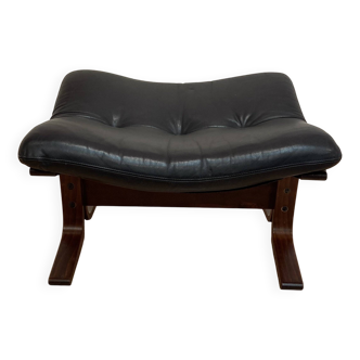 Ottoman cuir "Design scandinave" 1960