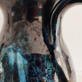 Blue ceramic vintage pitcher