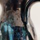 Blue ceramic vintage pitcher