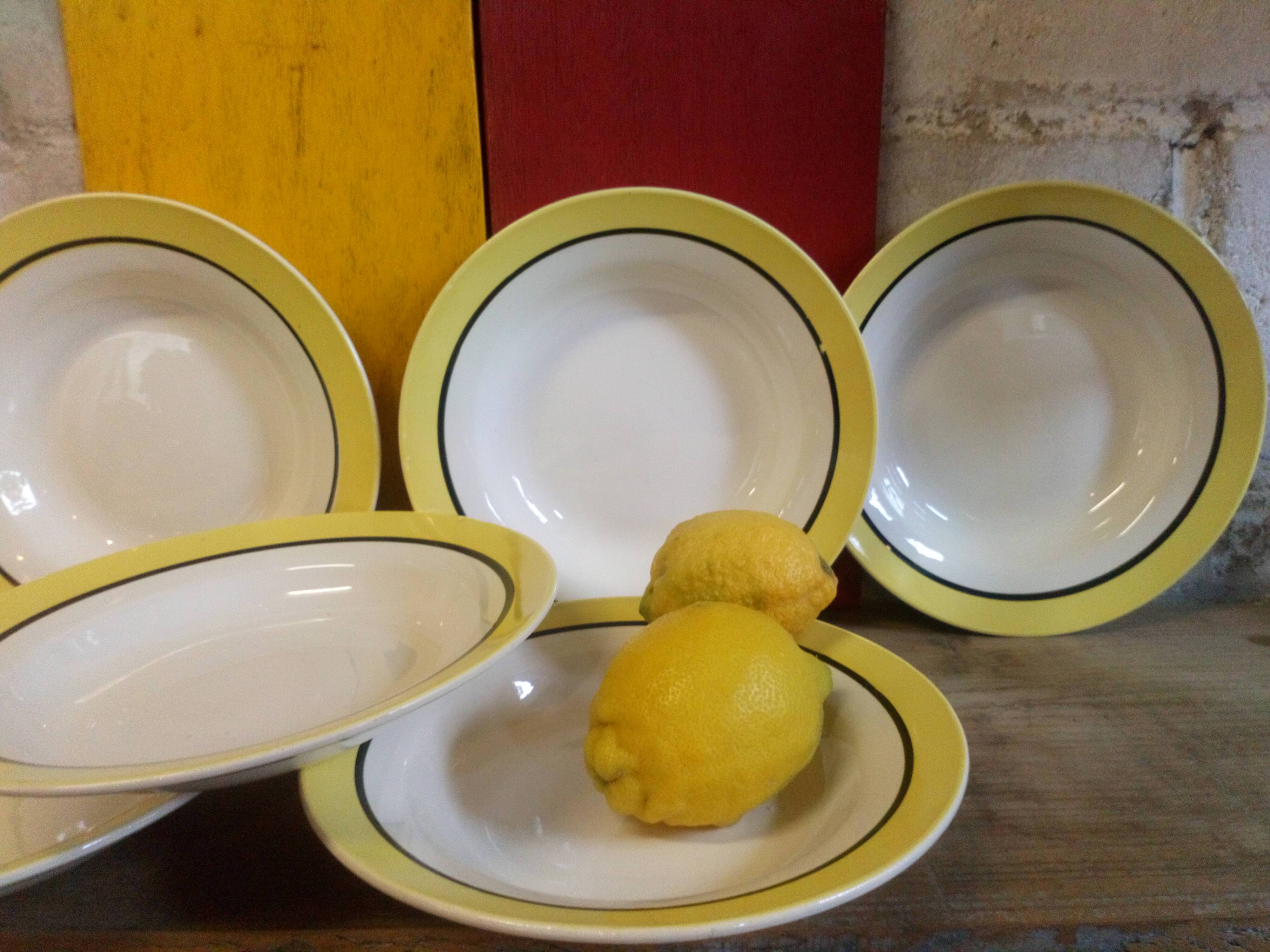Six plates Digoin-Sarreguemines "Dinard" 50s