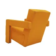 20th Century Thomas Rietveld Orange Wool Fabric Pair Of Utrecht Armchairs 1