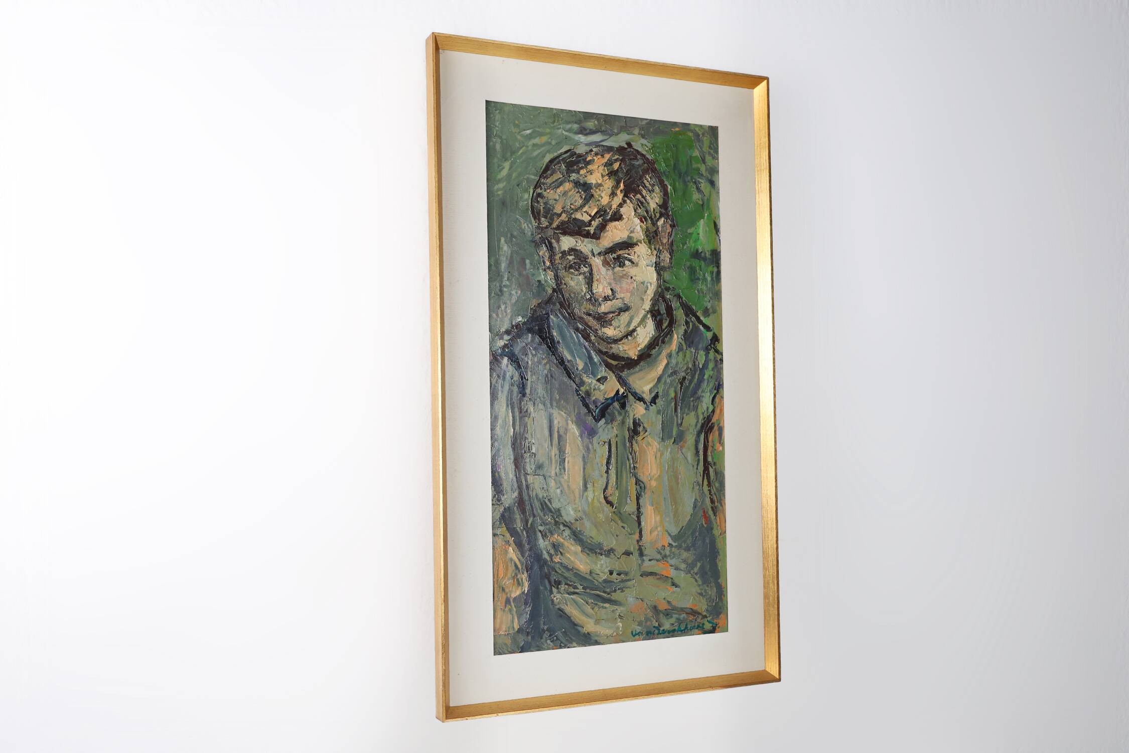 Mid-century oil painting of a child signed by the Belgium artist Jan Vandek