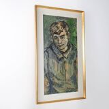 Mid-century oil painting of a child signed by the Belgium artist Jan Vandek