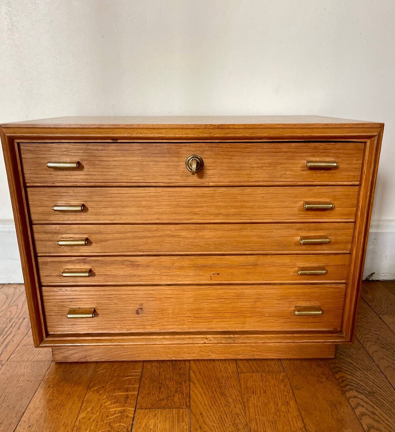 Argentier for cutlery Christofle Ercuis 186 art deco pieces in oak
