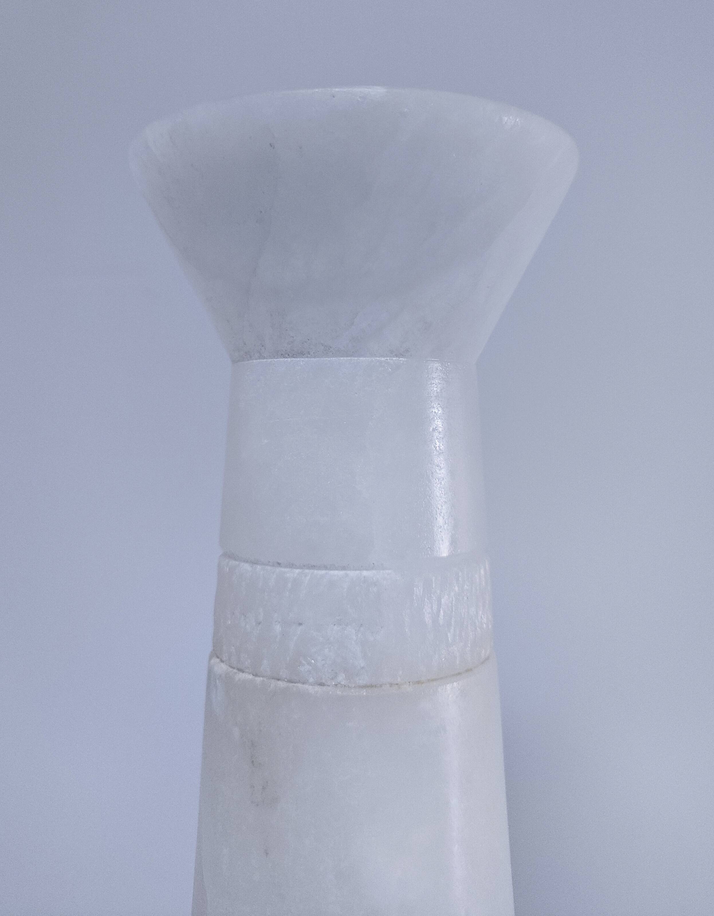 high alabaster vase xl h. 40.5 cm vintage