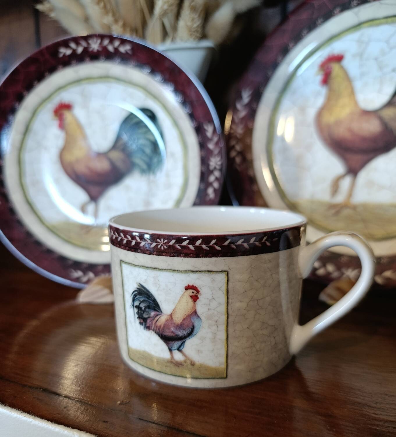 Crockery set rooster - English porcelain