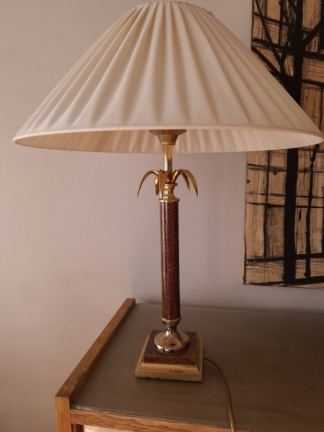 80's tortoiseshell palm tree lamp