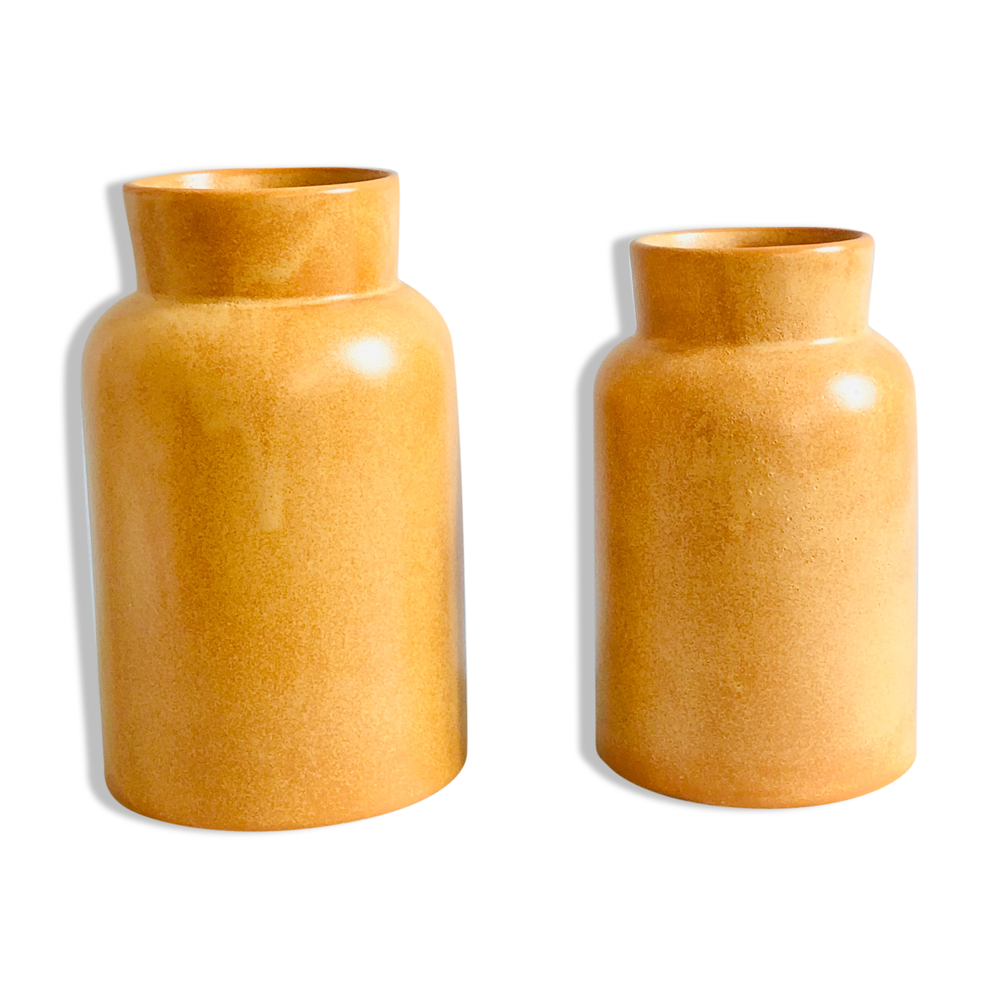 Pair of sandstone pots