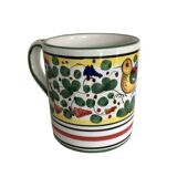 Green flower bird mug