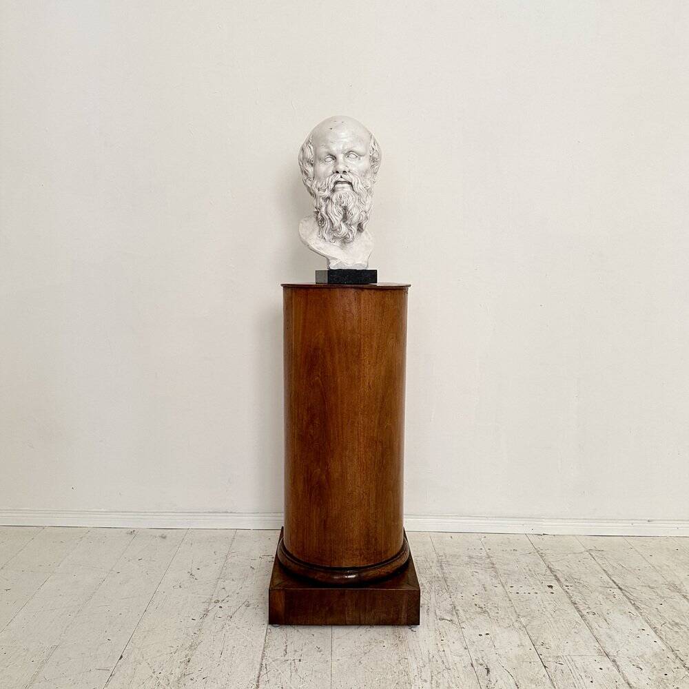 White Bust of Socrates, 1940, Plaster on a Black Marble Base