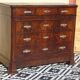 Walnut chest of drawers, black marble top