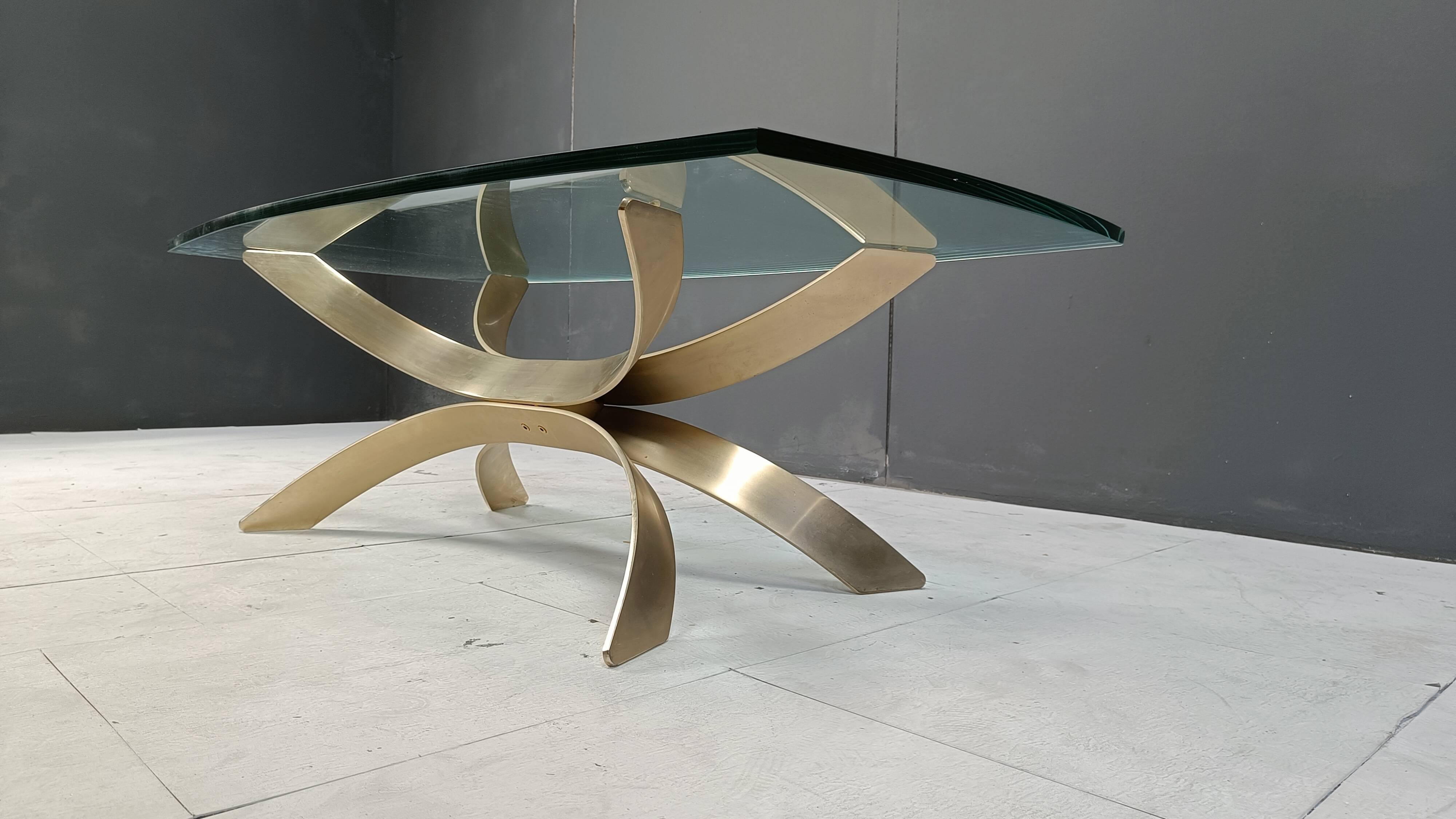Vintage brass coffee table, 1970s