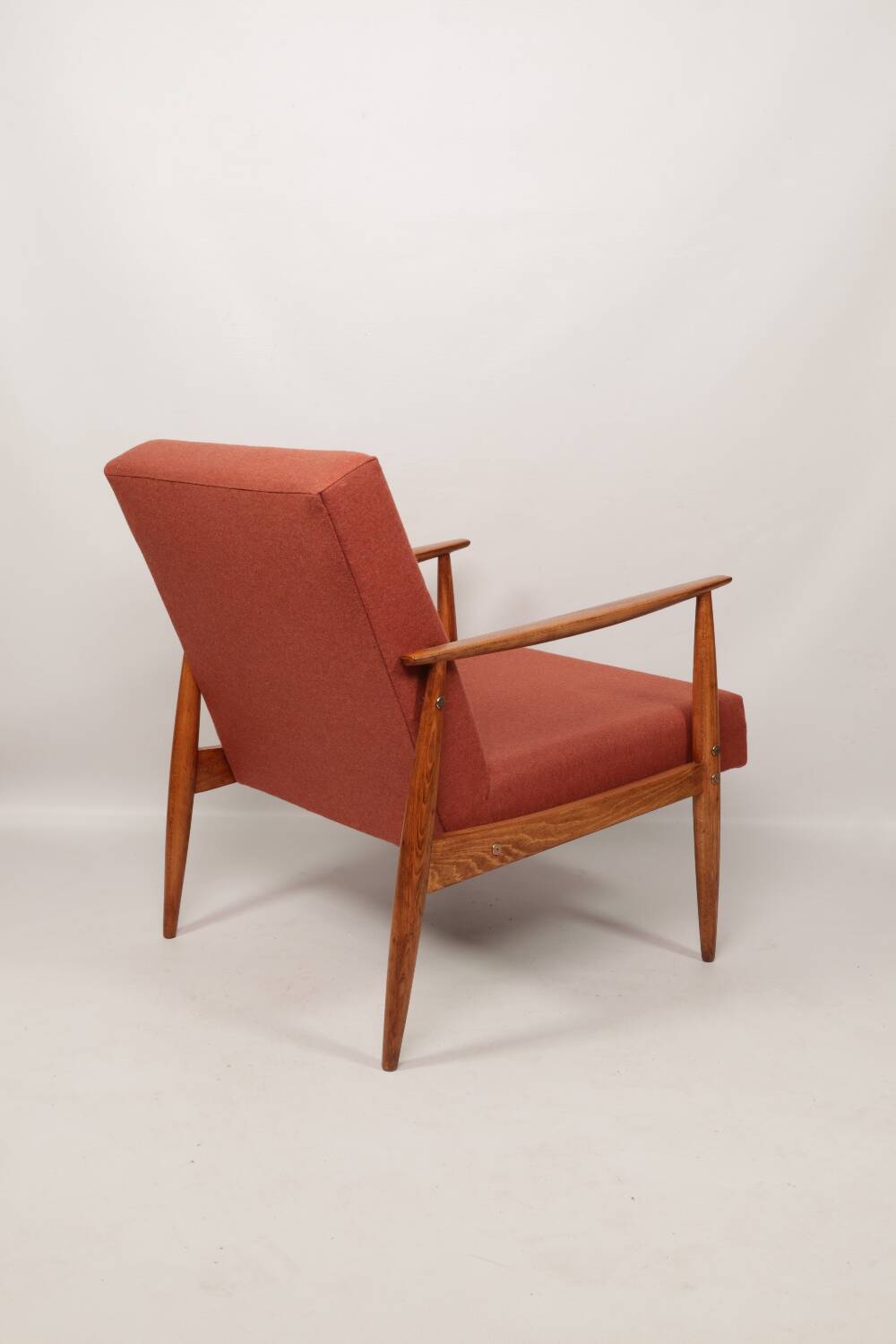 Scandinavian armchair in terracotta wool, 1970