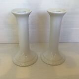 Pair of candle holders white