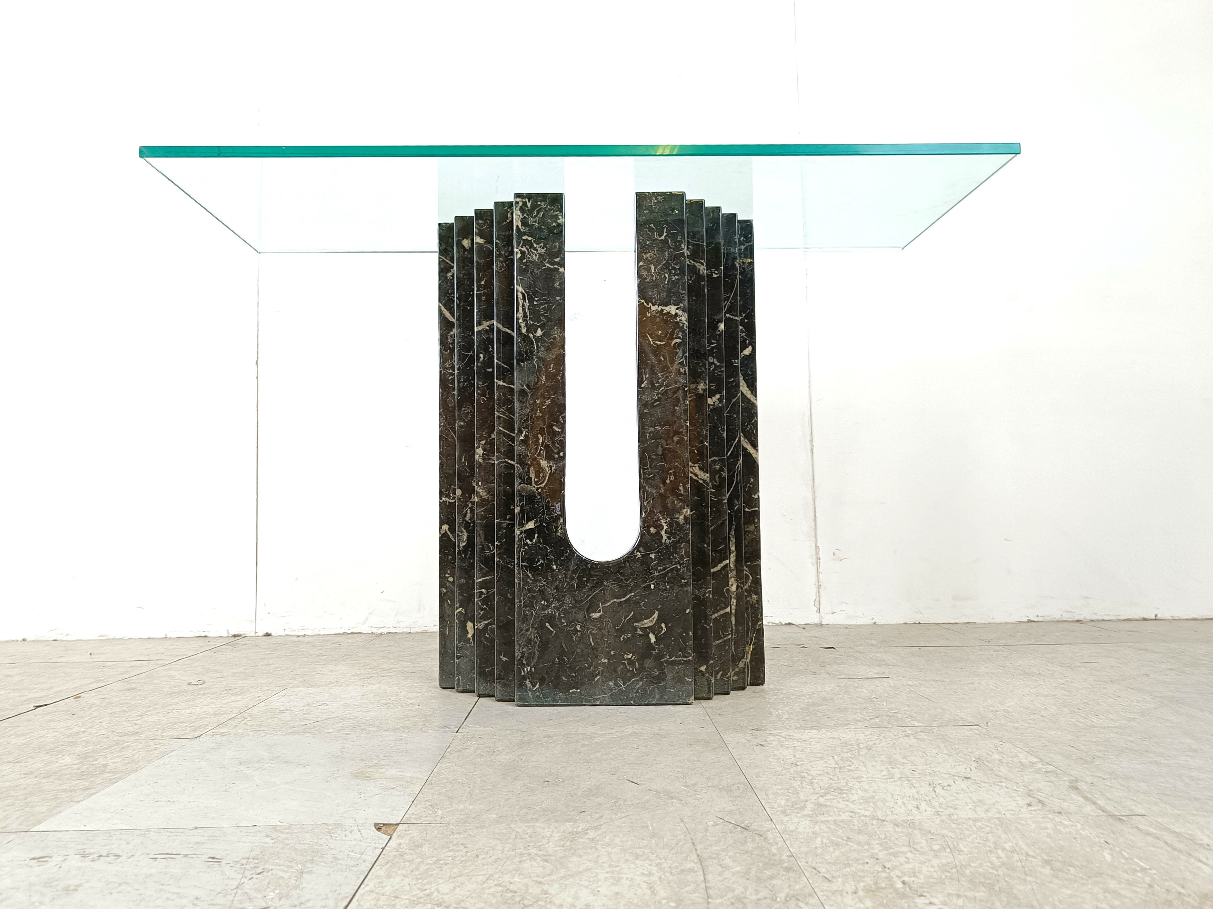 Vintage black marble console table by Cattelan Italy, 1980s