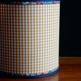 Cylindrical lampshade gingham fabric and liberty