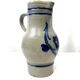 Cruche pichet grès décor bleu hauteur 27cm