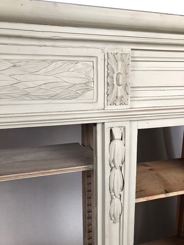 Old pharmacy furniture in grey lacquered oak, NINETEENTH