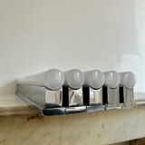 Suite de 5 appliques modernistes Perzel, chrome et Néon, Art deco 1930