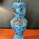2 vases de charles cart en bleu turquoise fat lava cyclope, 1960s, emaux des glaciers cyclope