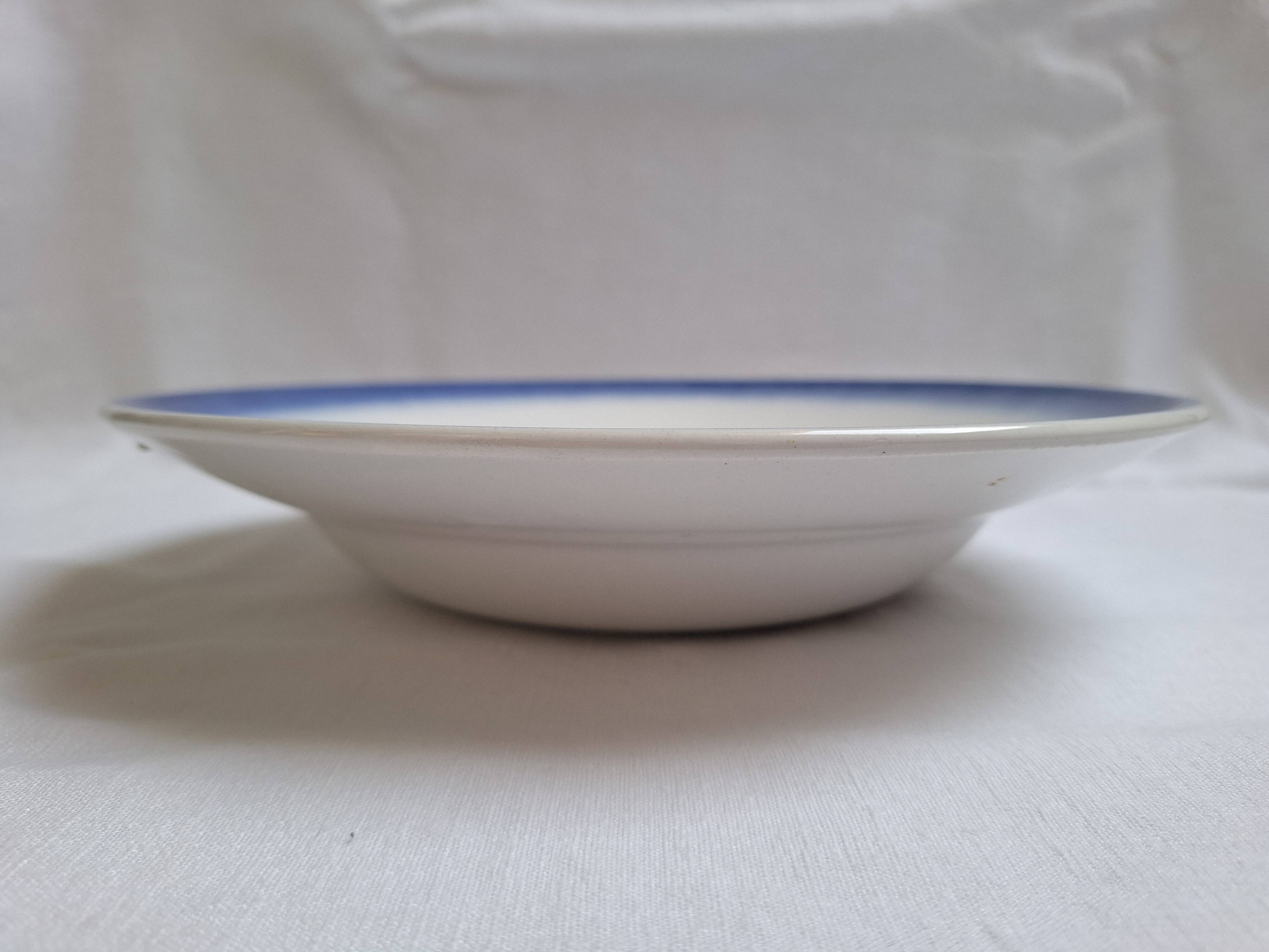 Blue Badonviller Art Deco Deep Dish
