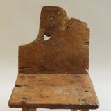 Rare Primitive  19th Century English Walnut Chair Wabi Sabi Style