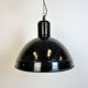 Suspension industrielle en émail noir, 1950s
