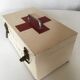 Sports pharmacy box, wooden crate 60s