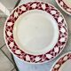 4 flat plates Badonviller tulips burgundy years 30-40