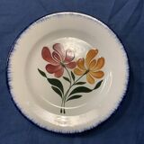 Compotier E. Charbonnier, Salins, Terre de Fer, modele campagne, made in france, motif de fleurs