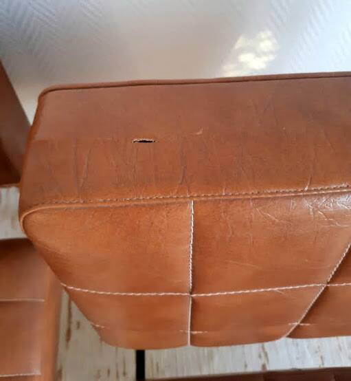 Three 1960 leatherette chairs