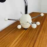 Sputnik wall coat rack, white and chrome, vintage
