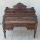 Louis XIII cylinder desk in carved oak, 19th century.