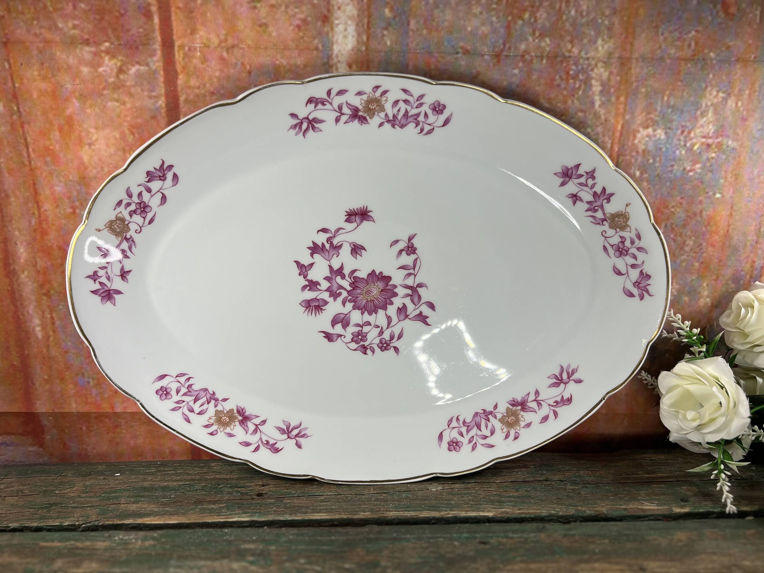 Limoges Bernardaud oval porcelain dish for Christofle