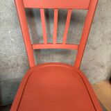 Pair of Thonet or Baumann type bistro chairs in soft orange