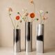 Chrome metal vases from the 1970s