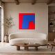 Minimalist abstract "blue shape" signed