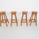 Scandinavian modern pinewood bar stools 1970's