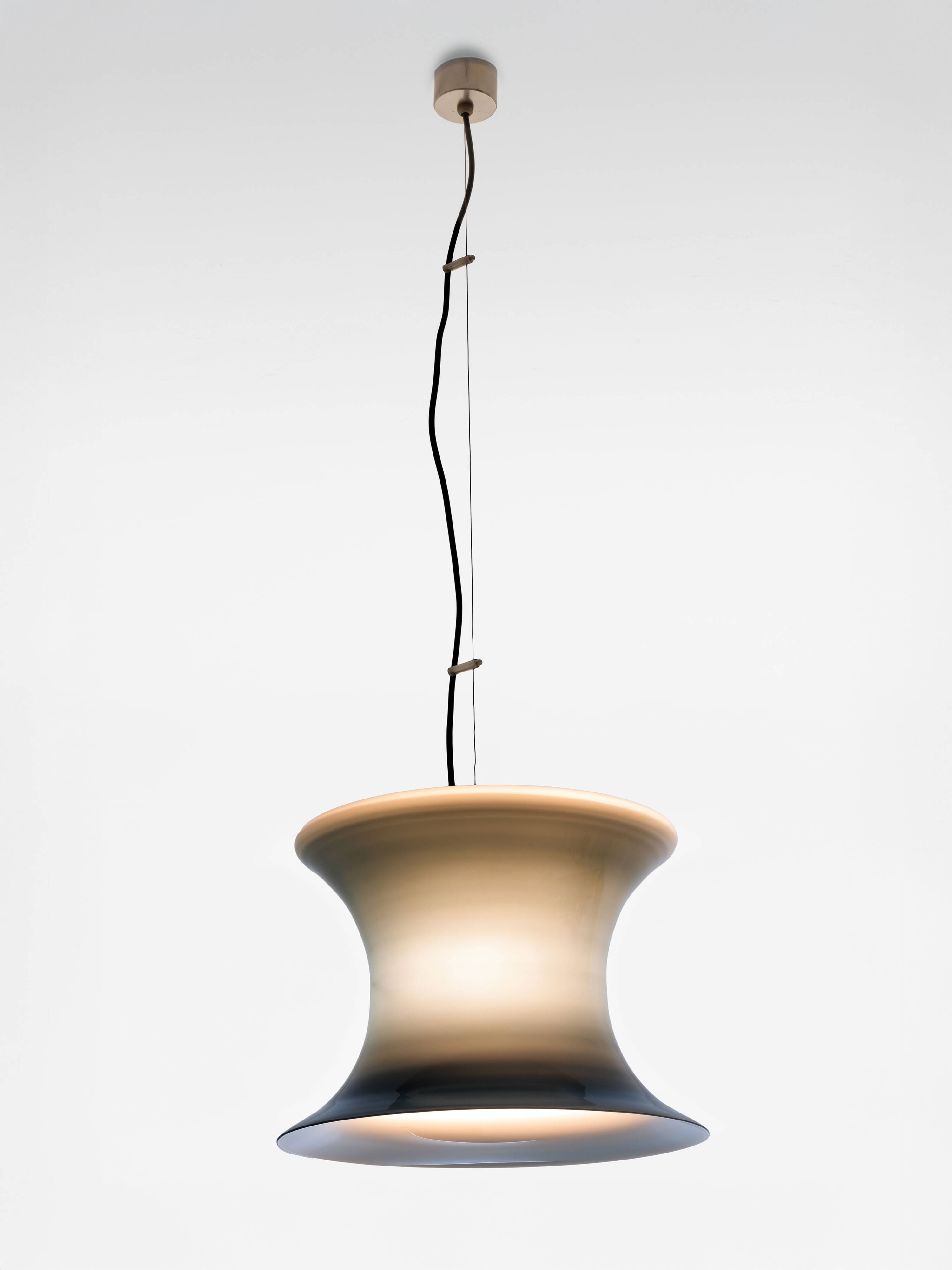 Opaline pendant lamp - Murano glass - Luciano Vistosi