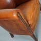 Fauteuil club vintage hollandais en cuir couleur cognac