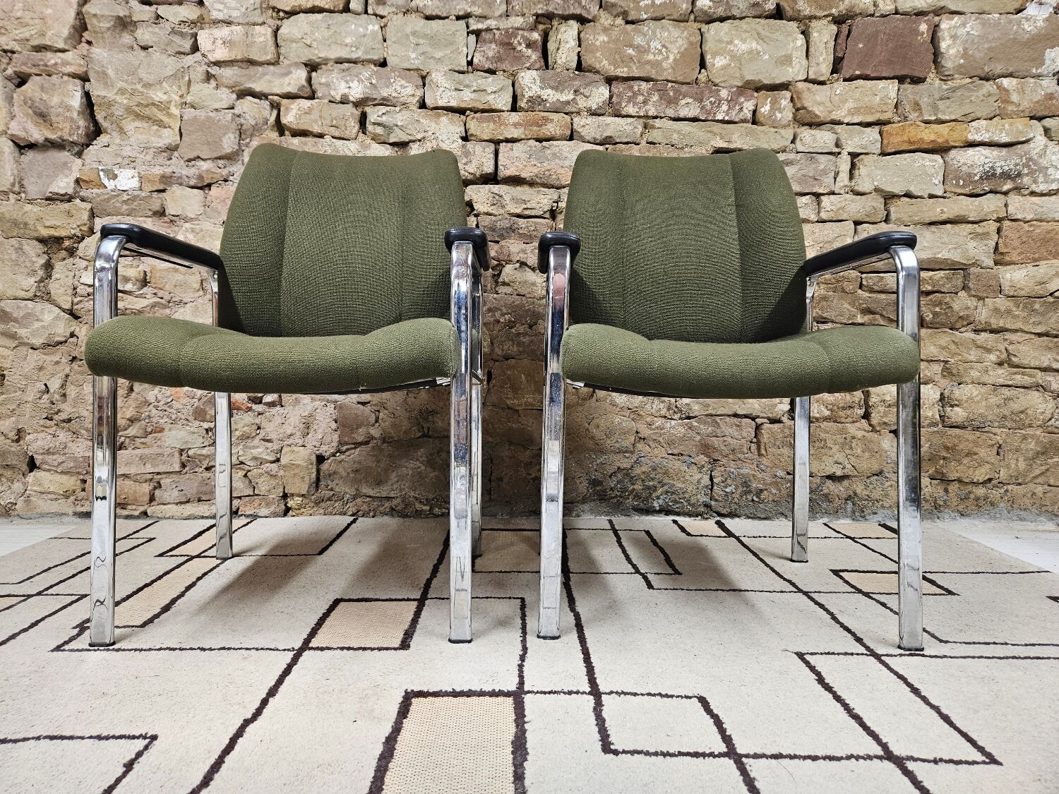Paire de fauteuil vintage de bureau réunion