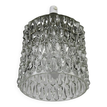 Ssupension en verre cristal pressé avec motif en goutte, Suède, années 1960
