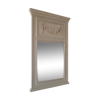 Miroir trumeau patiné gris 52x90cm