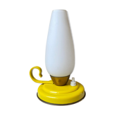 Lampe de chevet vintage années 60 tole émaillée verre opalin